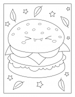 Kawaii Burger Making a Funny Face with Eyes Closed and Teeth Out 🍔😋😂