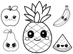 Kawaii Fruits with Funny Faces 🍎🍍🍌