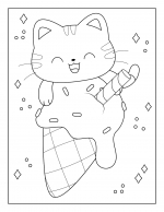 Kawaii Ice Cream with Happy Cat 🍦🐱🎉✨