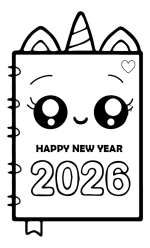 Kawaii Unicorn New Year 2026 🦄💖🗓️