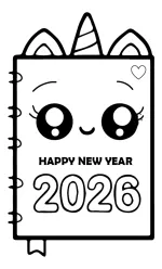 Kawaii Unicorn New Year 2026 🦄💖🗓️
