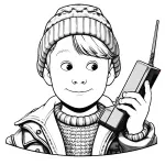 Kevin from Movie Home Alone on the Phone Smiling 🎬📞😊🎩