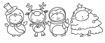 Kids Dressed up in Cute Christmas Costumes: Snowman, Deer, Penguin and Christmas Tree 🧒⛄🦌🐧🎄