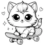 Kitten Sitting on Skateboard 🐱🛹😺