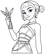 Zoey, the bubbly K-pop star with magical shin-kal 🎵✨🗡️