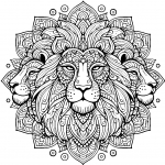 Lion Heads Mandala Style 🦁🎨✨