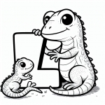 Lizard 🦎 with Letter K 🔠