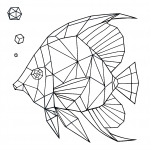 Low Poly Origami Tropical Fish with Bubbles 🐠🌊