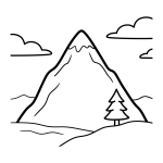 Majestic Mountain Peak with Lone Pine Tree ⛰️🌲☁️