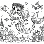 Mermaid in the Sea with Fish 🧜‍♀️🌊🐠