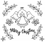 Merry Christmas - Cute Angel with Holly, Mistletoe and Stars Decoration Around 🌟👼🎄