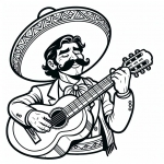 Mexican Man with Sombrero Playing Guitar 🇲🇽🎸🎶