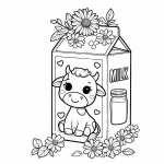 Milk Carton with Flowers and Cow 🥛🌸🐄