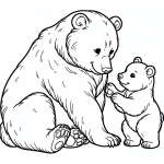 Mother Bear with Cute Baby Cub 🐻👶