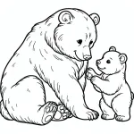 Mother Bear with Cute Baby Cub 🐻👶