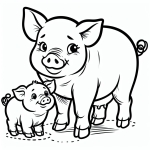 Mother Pig with Baby Piglet 🐷👶