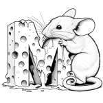 Cute Mouse Eating Cheese Letter M 🐭🧀