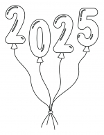 New Year 2025 Text in Balloons Shaped like the Numbers of the Year 2025 🎈🎆✨