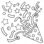 New Year or Birthday Party Confetti Popper Decorated with Stars Blowing 🎉⭐🎈