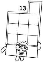 Numberblock 13, the unlucky teen Numberblock who falls apart into Ten and Three 😊💥🔢