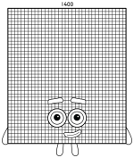 Numberblock 1400: Tall Red Number with Green Stripe 🔢📊