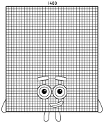 Numberblock 1400: Tall Red Number with Green Stripe 🔢📊