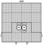 Numberblock 1600 with a Friendly Face 🔢😊