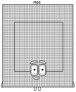 Numberblock 1900 with a Gray Panel and Friendly Face 🔢😊