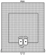 Numberblock 1900 with a Gray Panel and Friendly Face 🔢😊