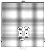 Numberblock 2026 with a friendly face and a cheerful smile 🔢😊