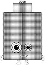 Numberblock 2200 with a Friendly Face and Playful Limbs 🔢😊