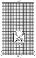 Numberblock 2700 with a Rainbow Heart and Tower Design 🌈❤️🔢