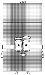 Numberblock 2800 with a Friendly Face and Rainbow Belt 🔢🎨