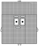 Numberblock 4300 with a friendly face 🏰🟡🟢