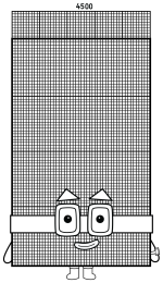 Numberblock 4500: Tall Meadow-Colored Giant with a Cool Blue Roof 🔢🌿🔵