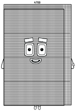 Numberblock 4700 with a Friendly Face and Rainbow Side 🔢🌈