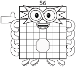 Numberblock 56 with a Friendly Face and Rainbow Details 🌈🔢