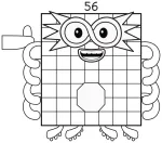 Numberblock 56 with a Friendly Face and Rainbow Details 🌈🔢