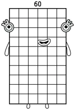 Numberblock 60 The Tens Champion with a Friendly Face 🧑‍💻🔢😊