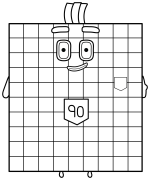 Numberblock 90 the Magical Gray Wizard with a Secret Pocket 🧙‍♂️🔢