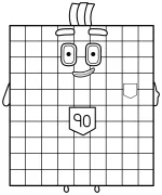 Numberblock 90 the Magical Gray Wizard with a Secret Pocket 🧙‍♂️🔢