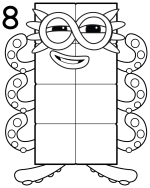 Numberblock Eight, the superhero Octoblock with eight tentacles! 🦑🦸‍♂️💪