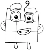 Numberblock Nine big grey 3x3 square Numberblock sneezing 🧩💨
