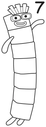 Numberblock Seven is the lucky rainbow character who represents the number 7 in Numberland! 🌈🎲😊