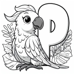 Cute Parrot with Letter P 🦜