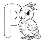 Cute Parrot with Letter P 🦜