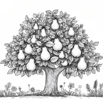 Pear 🍐 Tree in Summer with Pears 🌳🍐🌞