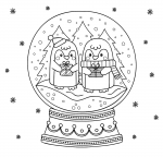 Two Penguins Holding Christmas Gifts inside a Snow Globe 🎄❄️🎁🐧