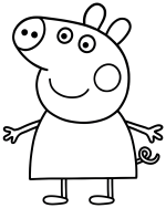 Peppa Pig smiling and happy with a red dress 🐷👗😊