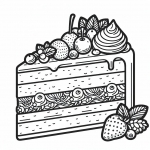 Piece of Cake with Fruits 🍰🍓🍇🍍